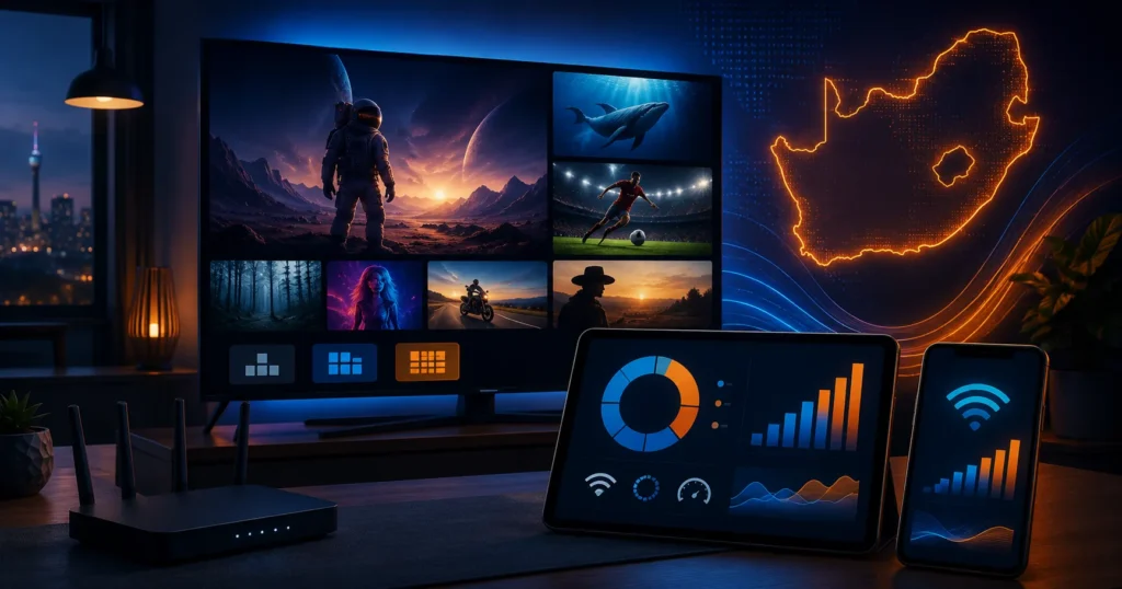 IPTV data usage in South Africa on Smart TV, tablet and mobile internet